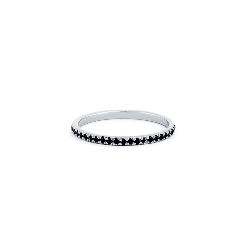 0.49 Ct Round Cut Black Diamond Eternity Band Black Diamond Wedding Rings
