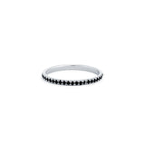 0.30 Ct Round Cut Bar Setting Black Diamond Eternity Band In White Gold