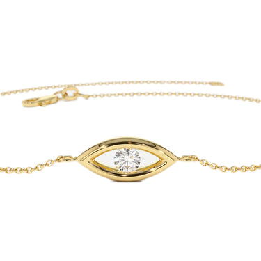 Evil Eye Diamond Bracelet In 14k Yellow Gold for her (0.25 Ct)