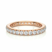 1.05 Carat Round Cut French Setting Diamond Eternity Band In Rose Gold 950 Platinum Natural Diamond