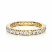 1.05 Carat Round Cut French Setting Diamond Eternity Band In Rose Gold 18K Yellow Gold Natural Diamond