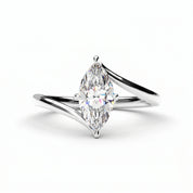 1 Ct Marquise Cut Diamond Promise Ring with Modern Open Band 18K White Gold Natural Diamond