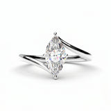 1 Ct Marquise Cut Diamond Promise Ring with Modern Open Band