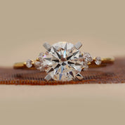 Front View of 1.35 Ct Round Diamond Cluster Engagement Ring