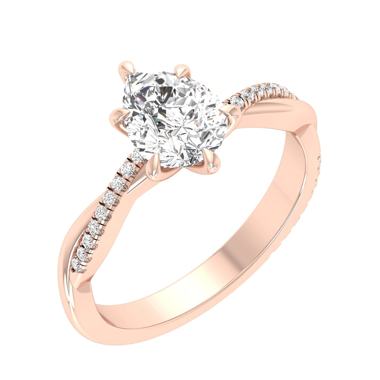 1.72 Ct Pear Cut Diamond Engagement Ring in Pavé Infinity Twist Setting