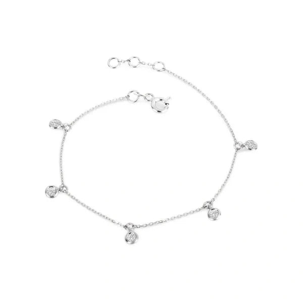 0.54 Carat Diamond Station Bracelet in Yellow Gold 950 Platinum Natural Diamond
