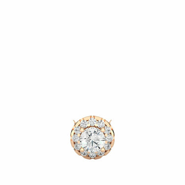 0.35 Ct Round Shaped 4 Prong Set lab Diamond Halo Pendant In White Gold