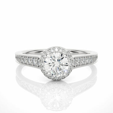 1 Carat Lab Diamond Double Halo Engagement Ring in White Gold