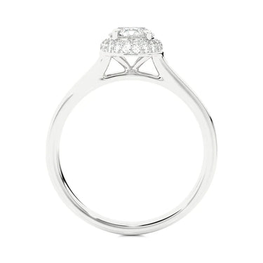 1 Carat Double Halo Moissanite Engagement Ring in White Gold