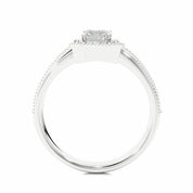 1.09 Carat Emerald Cut Halo Lab Created Diamond Ring Halo Diamond Engagement Rings