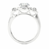 1.45 Ct Round Halo Prong Setting Lab Diamond Wedding Ring In White Gold