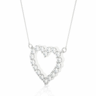0.50 Ct Round Cut Prong Setting Diamond Heart Shaped Pendant In White Gold