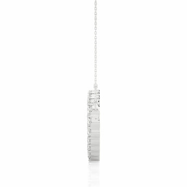 Pendentif diamant de laboratoire en forme de cœur serti de griffes rondes de 0,50 ct en or blanc 