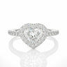 1.35 Carat Heart Shaped Prong Set Lab Diamond Halo Engagement Ring In White Gold