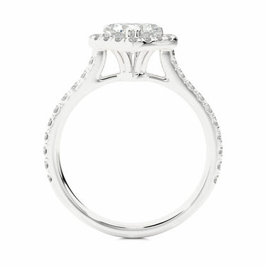 1.35 Carat Heart Shaped Halo Engagement Ring White Gold