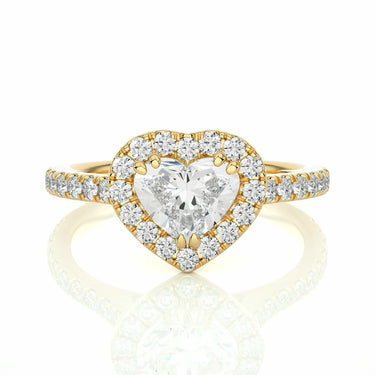 1.35 Carat Heart Shaped Halo Cathedral 6 Prong Diamond Engagemnet Ring 