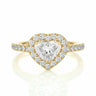 1.35 Carat Heart Shaped Halo Cathedral 6 Prong Diamond Engagemnet Ring 