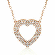 1 Ct Heart Shape 3 Raw Pave Setting Lab Diamond Necklace 950 Platinum Natural Diamond