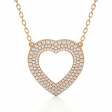 1 Ct Heart Shape 3 Raw Pave Setting Lab Diamond Necklace