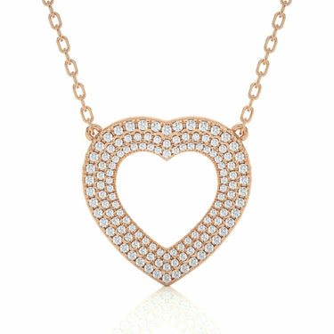 0.75 Ct Diamond Heart Shape Pendant Rose Gold