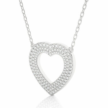 0.75 Ct Heart Shape 3 Raw Pave Setting Diamond Pendant In White Gold