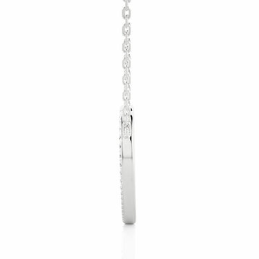 Pendentif diamant de laboratoire en forme de cœur serti de 3 rangées de coupe ronde de 0,75 ct en or blanc 