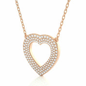 1 Ct Heart Shape 3 Raw Pave Setting Lab Diamond Necklace