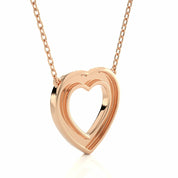 1 Ct Heart Shape 3 Raw Pave Setting Lab Diamond Necklace