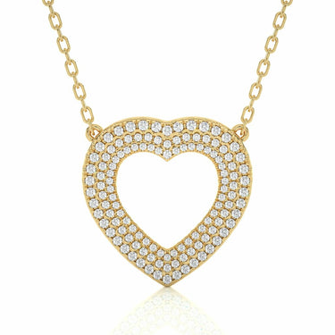 0.75 Ct Diamond Heart Shape Pendant Yellow Gold