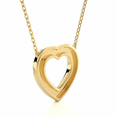 0.75 Ct Heart Shape 3 Raw Pave Setting Diamond Pendant In Yellow Gold