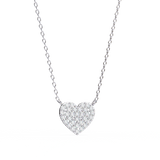 Heart Lab Diamond Pave Set Necklace In Rose Gold