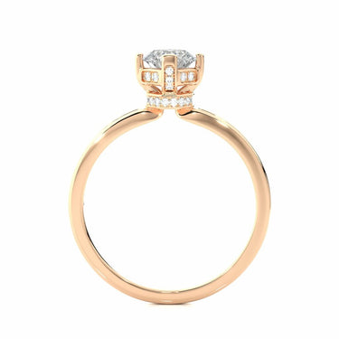 0.80 Ct Engagement Ring With Hidden Halo In Rose Gold