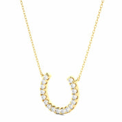 0.50 Ct Round Cut Channel Setting Horseshoe Diamond Necklace