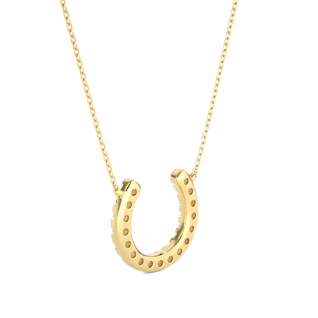 0.50 Ct Round Cut Channel Setting Horseshoe Diamond Necklace