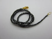 16 Ct Black Diamond Faceted Beads Strand