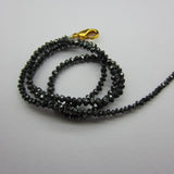 16ct Black Diamond Faceted Beads Strand