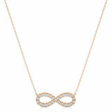 0.50 Ct Round Cut Bar Setting Infinity Diamond Necklace In Yellow Gold