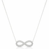 0.50 Ct Round Cut Bar Setting Infinity Diamond Necklace In Yellow Gold