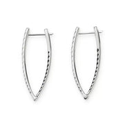 0.70 Ct Round Cut Channel Set Black And White Diamond Hoop Earrings