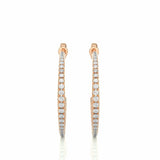 0.48 Ct Channel Setting J Hoop Diamond Earrings For Women
