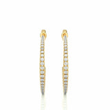 0.48 Ct Channel Setting J Hoop Diamond Earrings In White Gold For Women's
