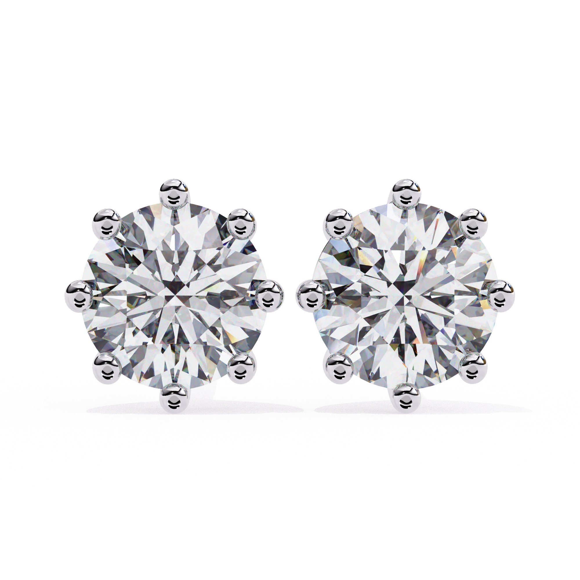 1.30 Ct Prong Set Diamond Stud Earrings for Women 950 Platinum