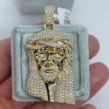 3 Carat Round Cut Jesus Diamond Pendant for Men 