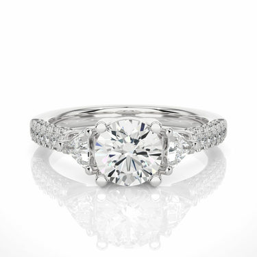 1.65Ct Lab Diamond Three Stone Ring For Engagement In White Gold