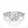 1.65 Ct Round And Trillion Cut 4 Prong Set Lab Diamond 3 Stone Ring In White Gold