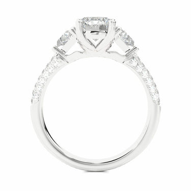 1.65Ct Lab Diamond Three Stone Ring For Engagement In White Gold