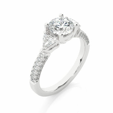 1.65Ct Three Stone Ring For Engagement In White Gold