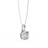 3 Ct Large Round Lab Diamond Solitaire Pendant Yellow Gold