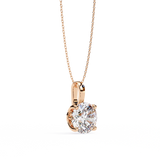 3 Ct Large Round Lab Diamond Solitaire Pendant Yellow Gold