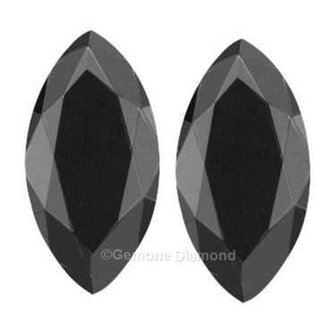 1.4 Carat 10 X 5 Mm Marquise Cut Black Diamond